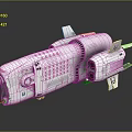 Futuristic Mechanical Spaceship Model With Detailed Engine Components Aerodynamic Structure And Control Panels 3d model