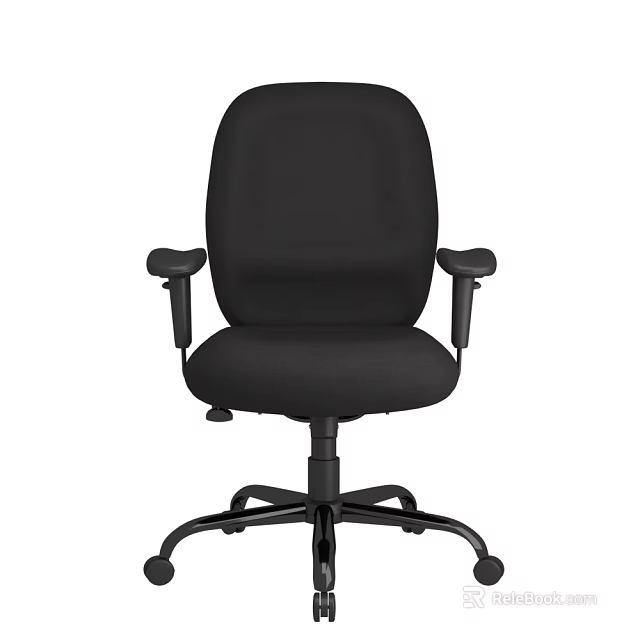 Ergonomic Black Fabric Office Chair With Adjustable Armrests And Swivel Base For Comfortable Use 3d model 