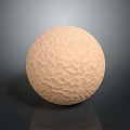 Natural Stone Wood Sphere With Rough Brown Textured Surface And Reflection 3d model