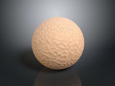 Natural Stone Wood Sphere With Rough Brown Textured Surface And Reflection 3d model