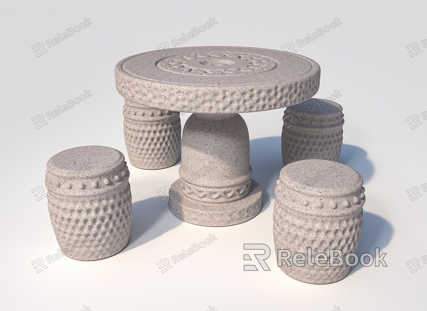 stone table and chair model