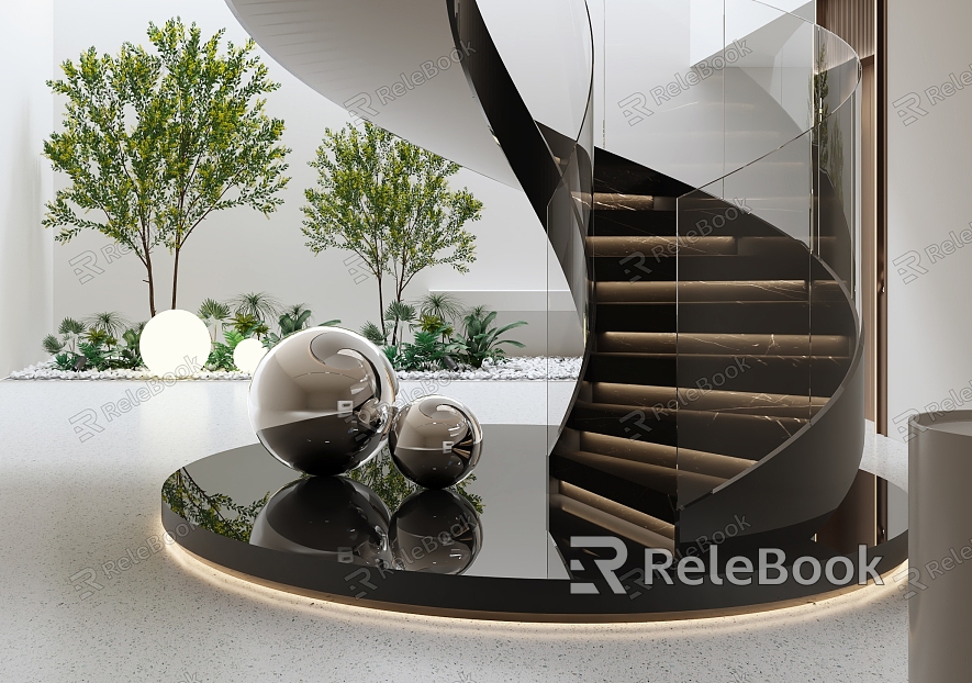 modern revolving staircase model