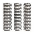 Three Silver Spiral Columns With Metallic Finish And Sleek Design