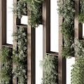Stylish Indoor Green Plant Wall With Wooden Frame And Diverse Plants