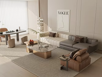 Modern Sofa Combination Italian Sofa Combination minotti Sofa Living Room Tea Table 3d model