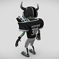 Game Movie Character Green Zombie With Horned Helmet And Skull Emblem Sports Uniform