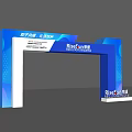 RiseSun Event Gateway with Blue White Geometric Design Double Twins Shining Gifts SuZhou