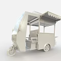 Stinky Tofu Mobile Food Cart With Red Awning And Chinese Signage