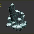 Snow Covered Rocky Terrain With Irregular Dark Stone Formations And Sharp Edges 3d model