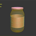 Contemporary Gray Jar Design Featuring Shiny Orange Metallic Band And Lid