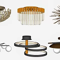 Modern Ceiling Lights With Crystal Bar Starburst And Ring Design Styles 3d model