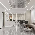 Elegant Modern Beauty and Hair Salon Interior With Styling Chairs Round Mirrors and Product Shelves