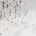 Modern chandelier water drop shape decorative lamp 3d model