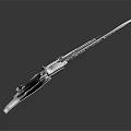 Futuristic Sci Fi Weapon With Metallic Blade And Intricate Hilt Design