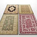 Square Rugs With Various Traditional Patterns And Colorful Decorative Designs 3d model