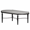 Sleek Modern Oval Dining Table With Gray Tabletop And Black Metal Legs