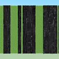 Green Plant Wall Design With Black Vertical Slats And Lush Foliage