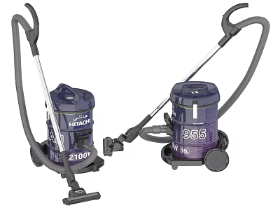 Canister Vacuum Cleaners With 2100W And 955 Models Modern Dark Blue Design For Home Use 3d model