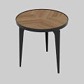 Stylish Modern Stool With Round Wooden Top And Black Metal Legs