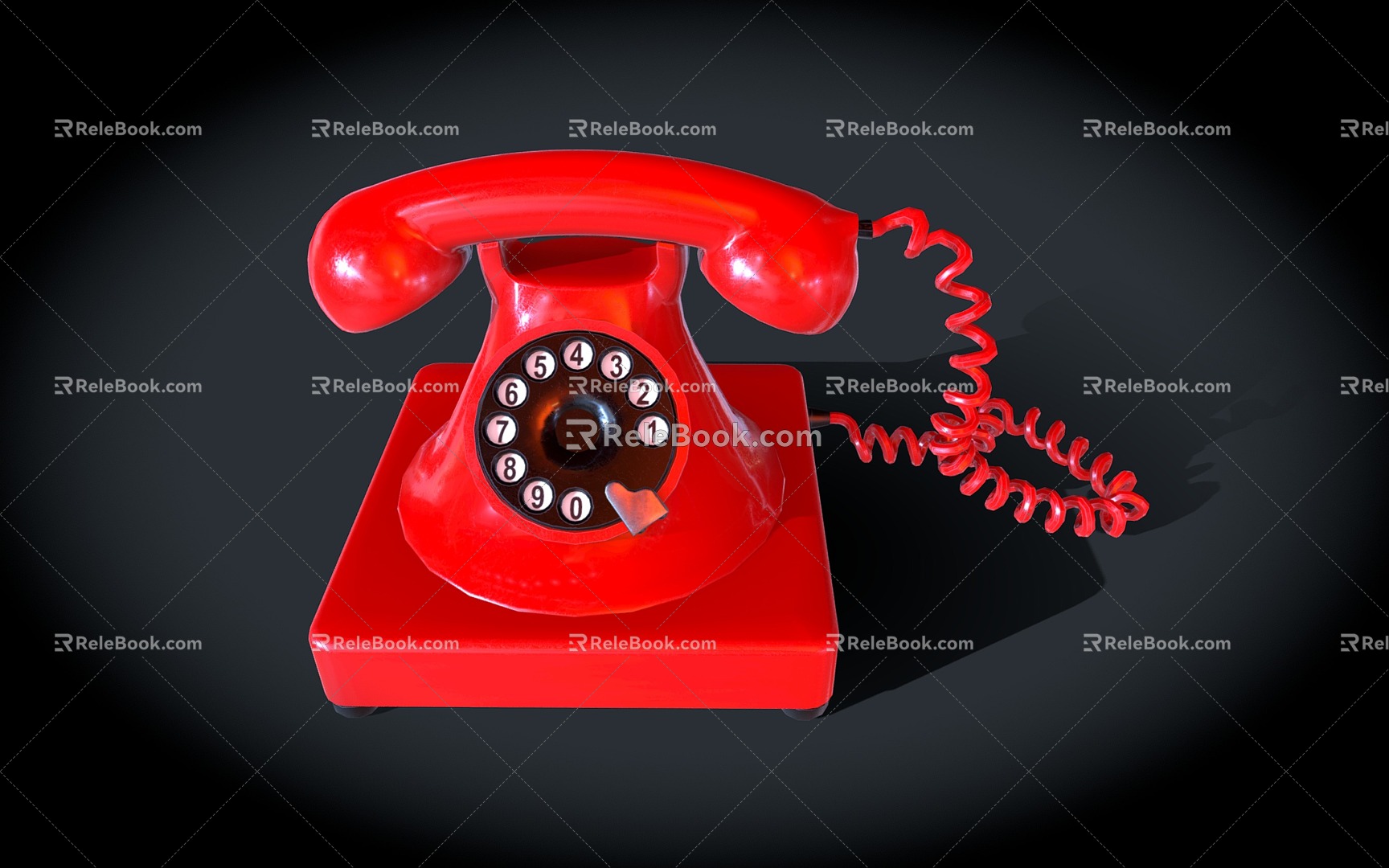 telephone landline old telephone wired telephone 3d model