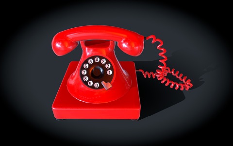 telephone landline old telephone wired telephone 3d model