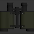 Green Binoculars With Black Accents And Round Glass Lenses Design