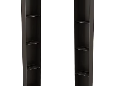Modern Tall Black Bookcase Featuring Multiple Shelves for Home Interior Storage 3d model