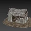 Ancient Building With Thatch Roof Stone Walls Wooden Door And Interior Details