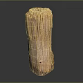Natural Wooden Column Decorative Piece With Textured Surface And Handcrafted Details