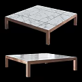 Modern Dining Table With Elegant Marble Top And Sturdy Metal Frame Design 3d model