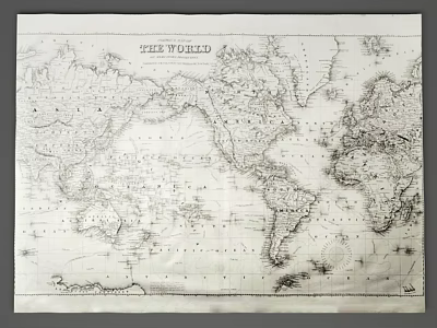Vintage World Map Wall Decor Featuring Detailed Geographic Prints For Classic Home 3d model