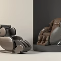 Two Stylish Modern Massage Chairs With Leather Upholstery And Ergonomic Seating Design