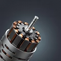 Industrial Equipment Motor Rotor Structure With Copper Coils And Metal Components Design