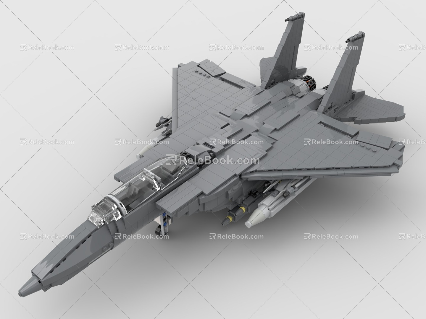 LEGO toy blocks fighter plane F15 3d model