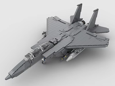 Detailed Building Blocks Fighter Jet Model With Realistic Design And Structure 3d model