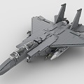 LEGO toy blocks fighter plane F15 3d model