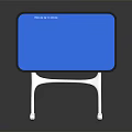 Modern TV With Blue Screen And White Wheeled Stand Design