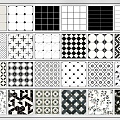 Modern Middle Ancient Floor Tile French Retro Floor Tile Tile Black and White Geometric Tile Patchwork Paving 3d model