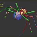 Futuristic Mechanical Spider Character Featuring Robotic Legs Blue Spherical Body And Blue Eyes
