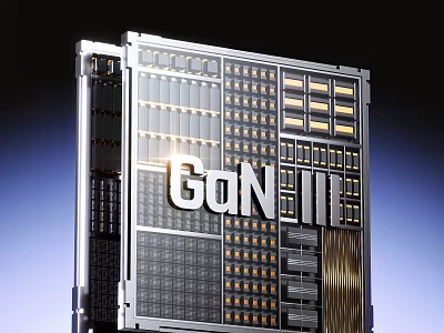 GaN III Semiconductor Chip High Performance Electronic Component for Power Applications 3d model