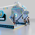People Using Interactive Sports Equipment With Digital Screens In Modern Exhibition Area