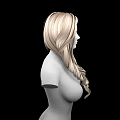 Artistic Female Bust Sculpture With Long Curly Hair And Realistic Upper Body