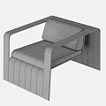 Modern Terracotta Leisure Chair With Curved Armrests Upholstered Seat And Paneled Base