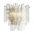 Modern Artistic Wall Lamp With Layered Glass And Gold Metal Design