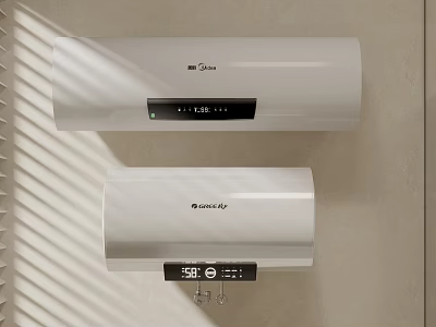 Wall Mounted Electric Water Heaters With Digital Temperature Display For Home Bathroom 3d model