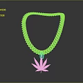 Gold Chain Necklace with Thick Link Design and Marijuana Leaf Pendant Hip Hop Accessory