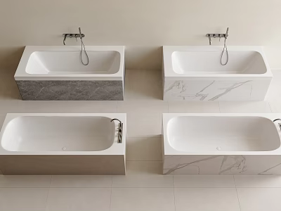 Modern Bathtub Designs With Various Marble And Stone Bases For Bathroom Interiors 3d model