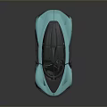 Light Blue Futuristic Sports Car With Sleek Design Black Roof And Wheels