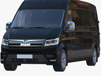 Black MAN Van Exterior And Brand Logo 3d model