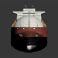 Wooden LNG Ship Model With Red Blue Black Hull And White Storage Tanks